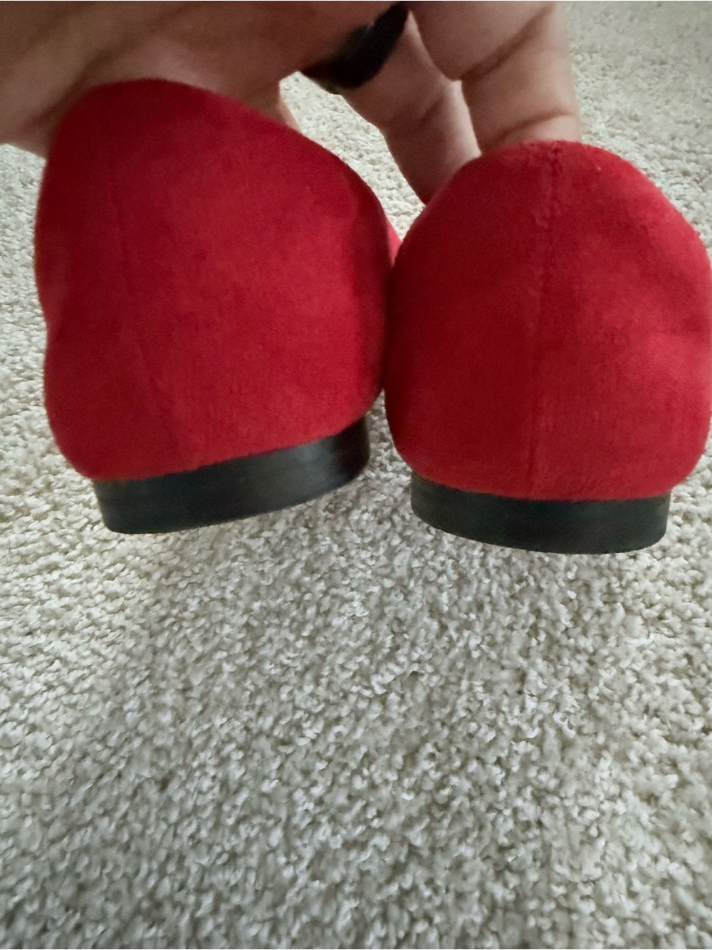 MU MUSSHHOE Red Faux Suede Bow Pointed Toe Flats Size 8 - Picture 6 of 6
